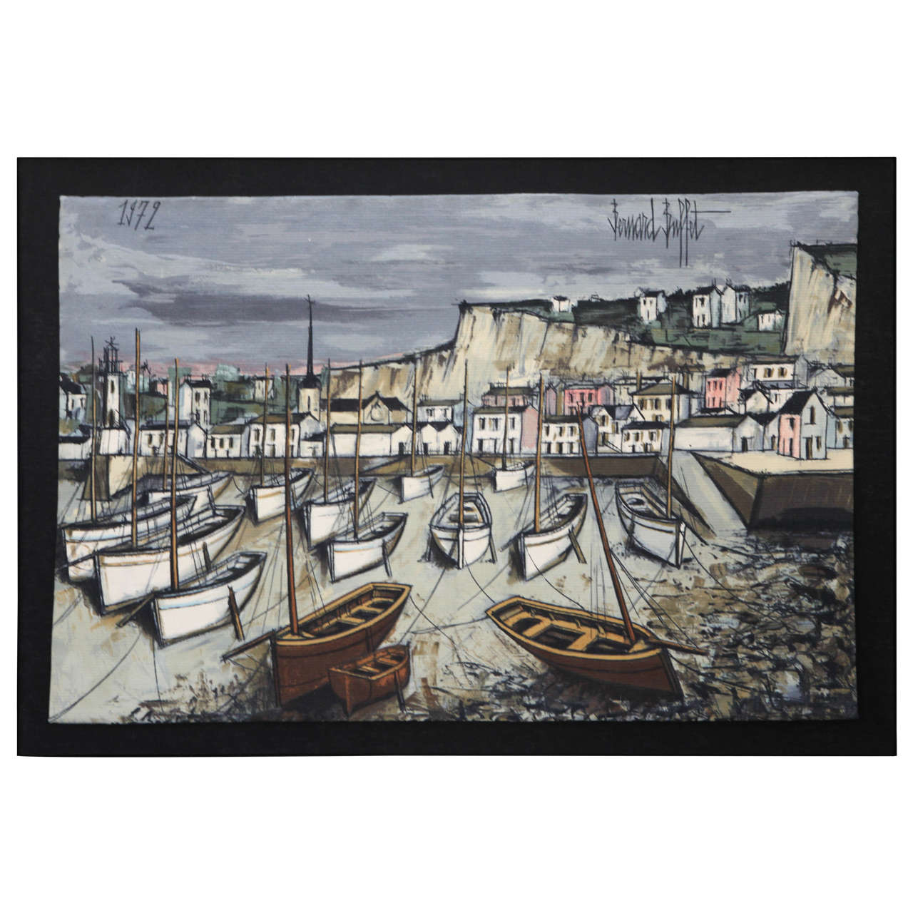 "The Harbor at Low Tide" by Bernard Buffet For Sale