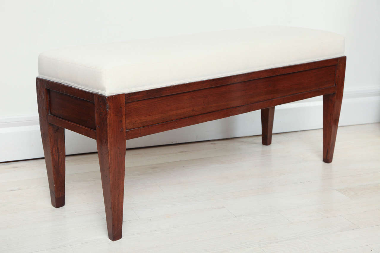Directoire Pair of Walnut Hall Benches