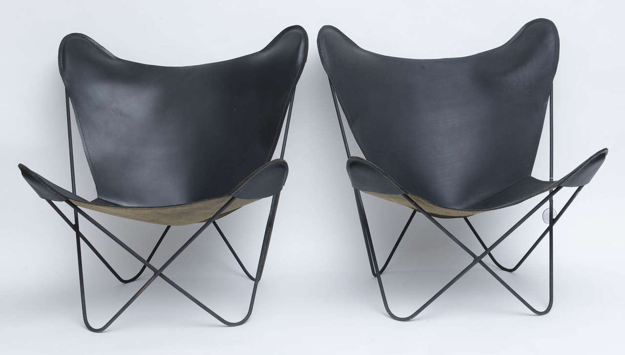 Gorgeous  pair of original Butterfly Chairs by Jorge Ferrari-Hardoy:  Argentina 1940s