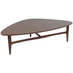 Table basse en forme de haricot de style Pearsall