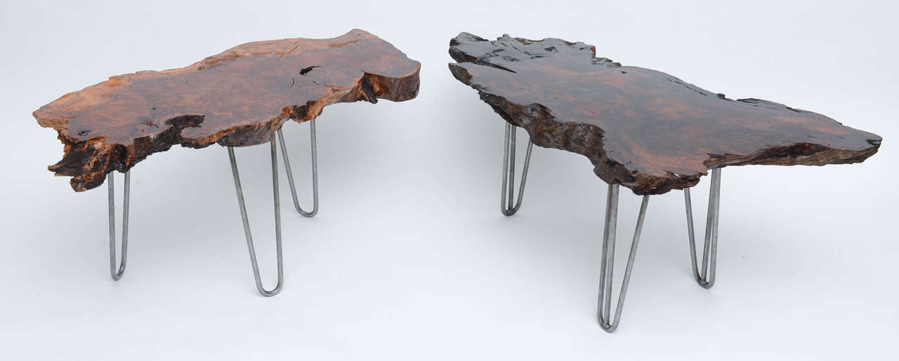 Made from reclaimed or vintage Redwood. Small coffee table great for apartments.  ONLY 1 is available. Handcrafted in Miami by artist Tom Joule.  USA, 2013.