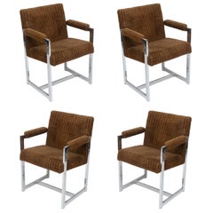 Vintage Chrome Chairs, Set of Four, USA, 1960s