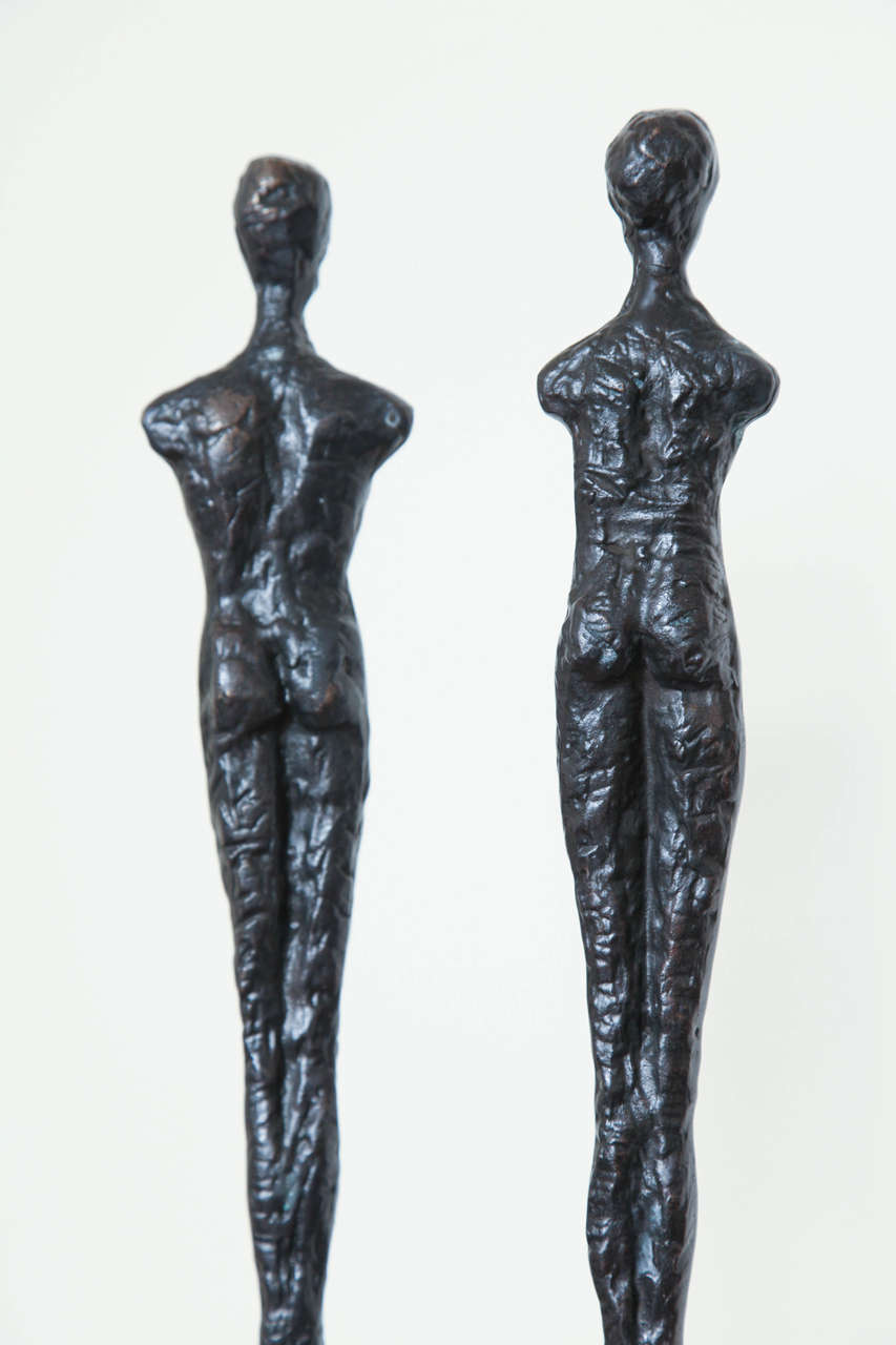 Pair of Bronze Figurines in the Style of Giacometti 4