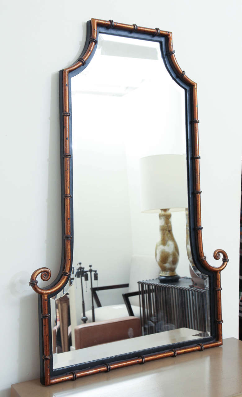 Pair of Painted Asian Inspired Mirrors, circa 1950 2