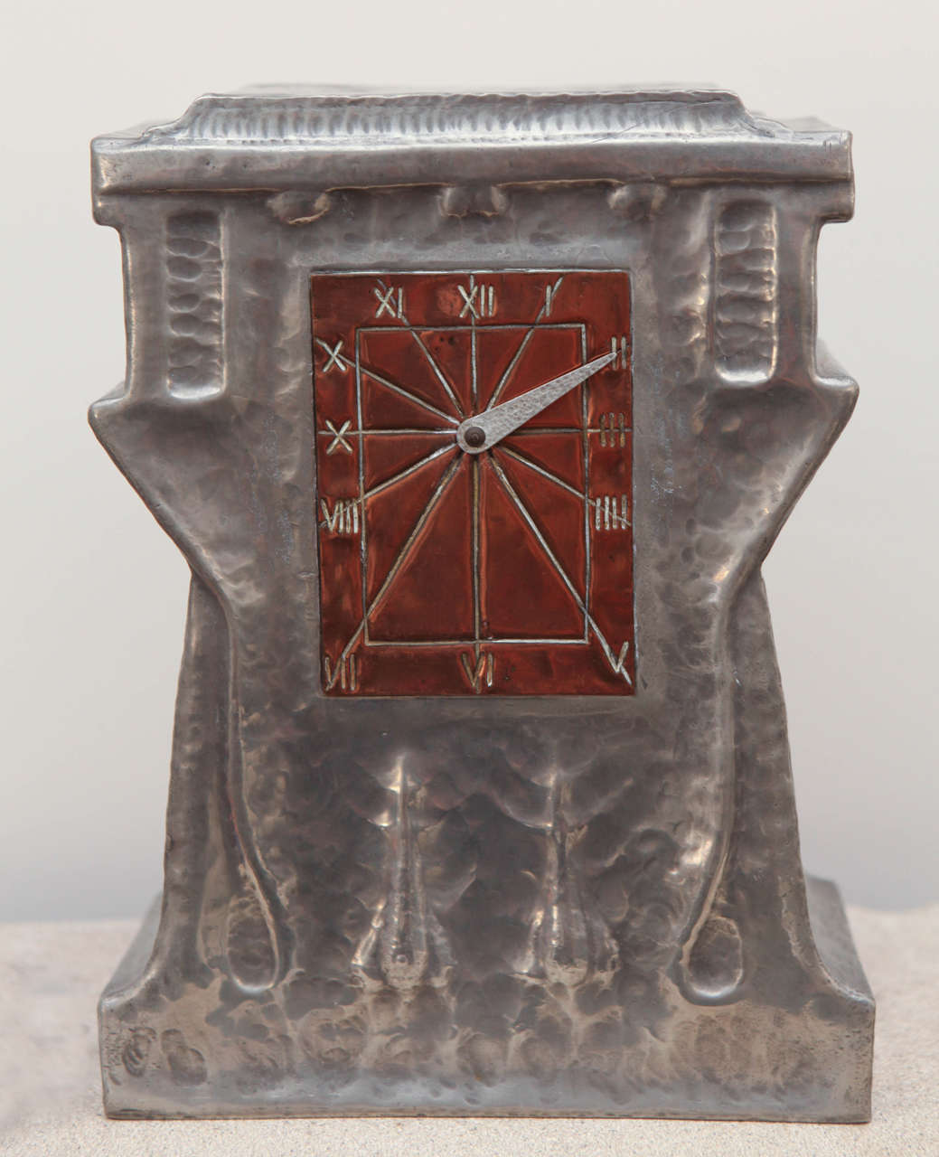 British Liberty & Co. Hand-Wrought Tudric Pewter Clock