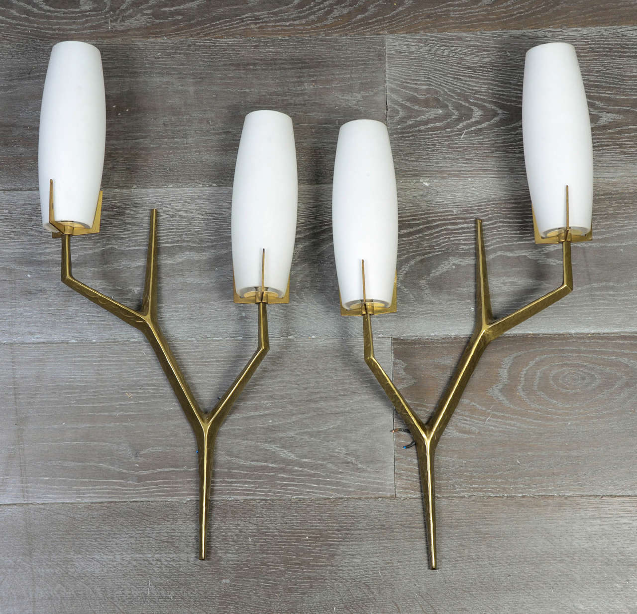 Rare Set of Four Wall Lamps by Arlus In Good Condition In Paris, FR