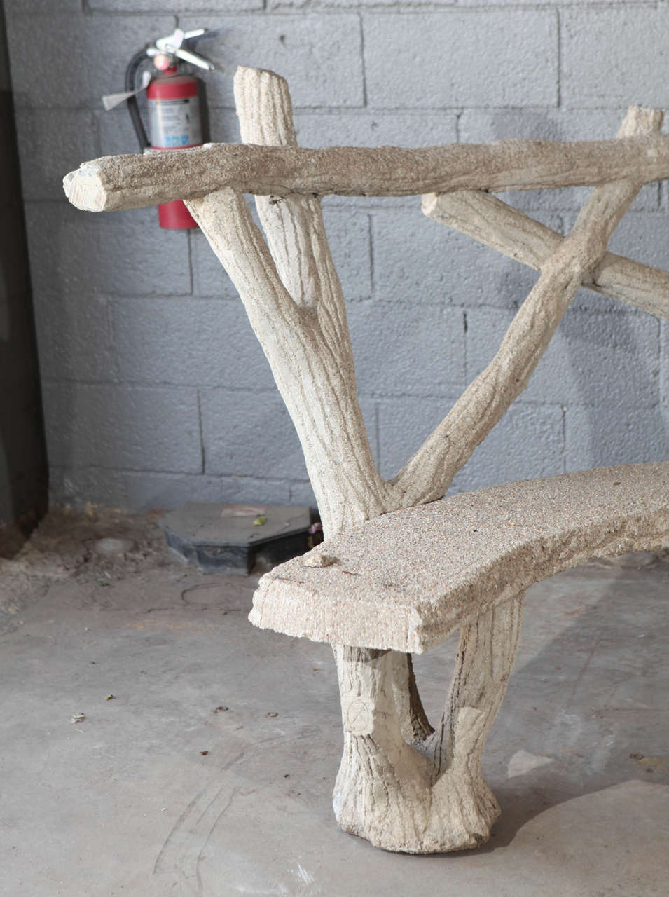 Faux Bois Curved Bench In Good Condition For Sale In Culver City, CA