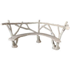 Faux Bois Curved Bench 3