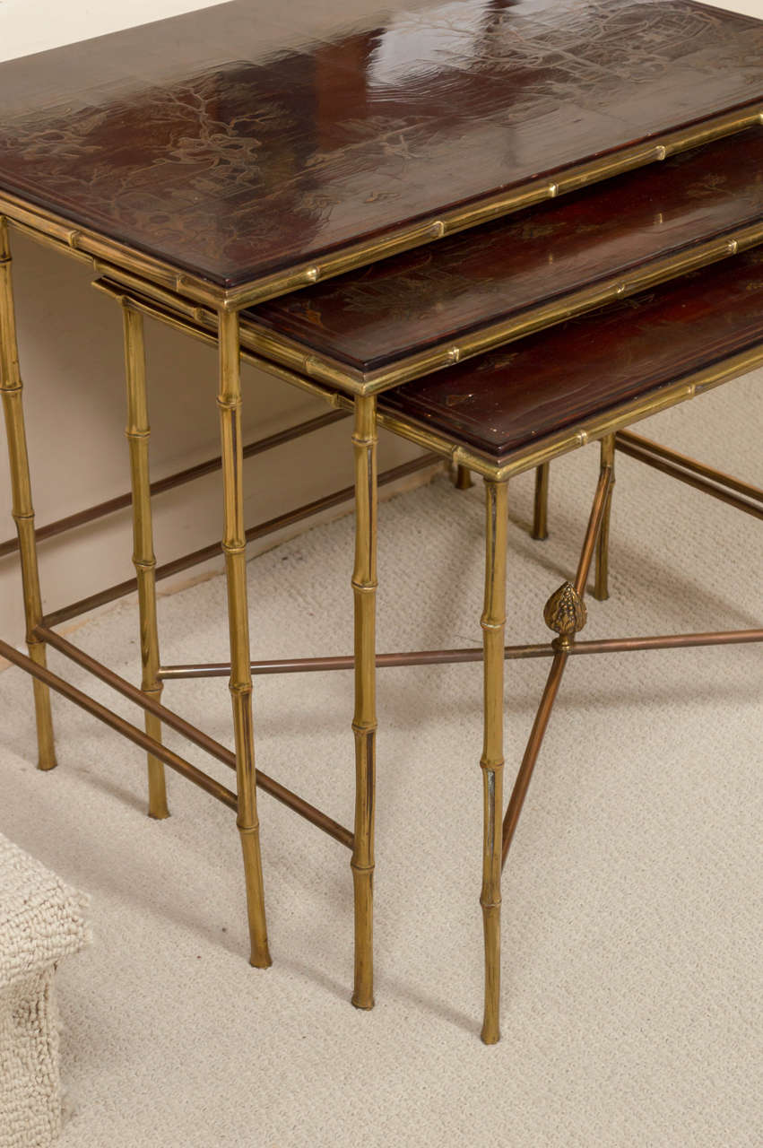 Mid-20th Century Maison BAGUES Nesting Tables