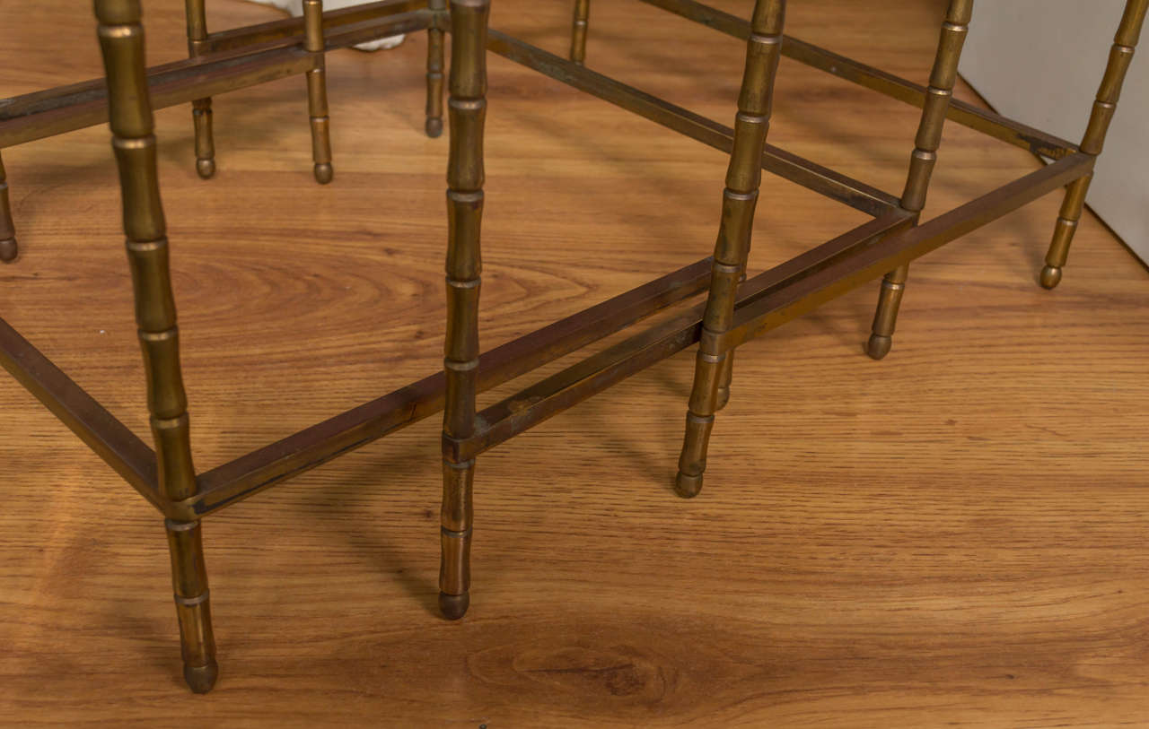 Mid-20th Century Maison BAGUES Bamboo Style Nesting Tables