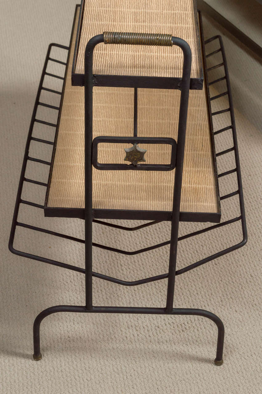Jacques ADNET Magazine Rack Table For Sale 1