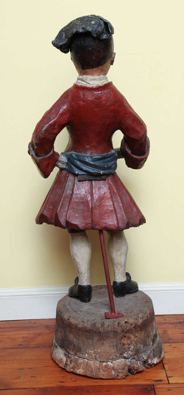 George III Shop Sign Polychrome Carving, Well Dressed Man, English, circa 1765 For Sale 1