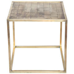 Architectural Brass Table by Charles Lamb