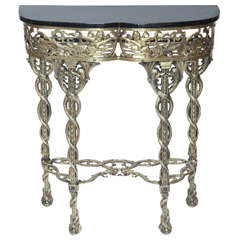 Art Deco Patinated Brass Console