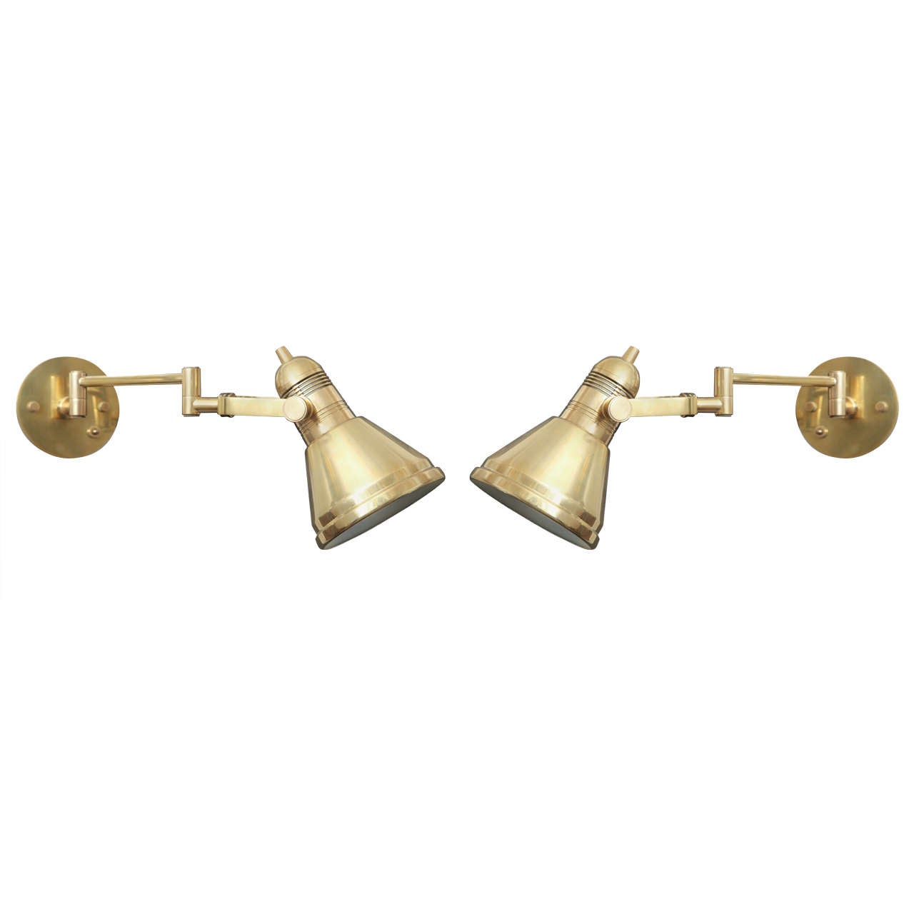 Pair of 1970s Articulated Wall Sconces by Nessen Studio