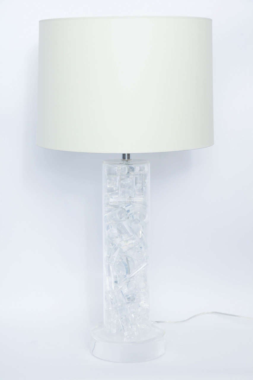 Table Lamp Mid Century Modern Sculptural lucite 1960's
New Sockets and rewired
Shade not included