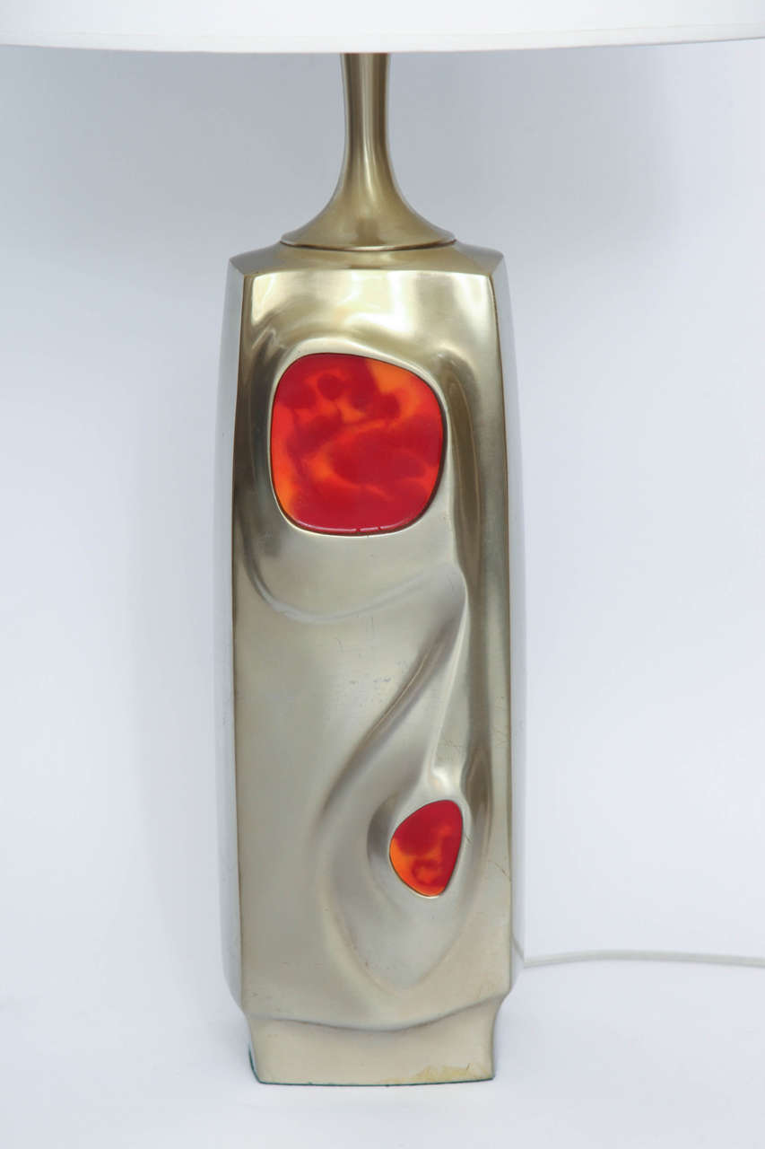 American Pair of 1970s Sculptural Table Lamps