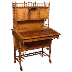 French Faux Bamboo Writing Table/ Desk, Aesthetic Movement