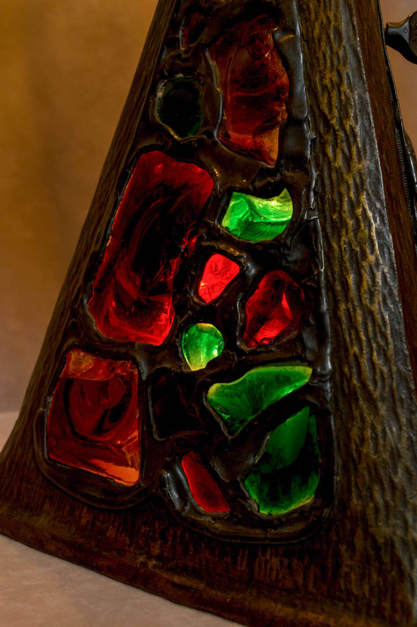 Austrian Bronze and Chunk Jewel Table Lamp 1
