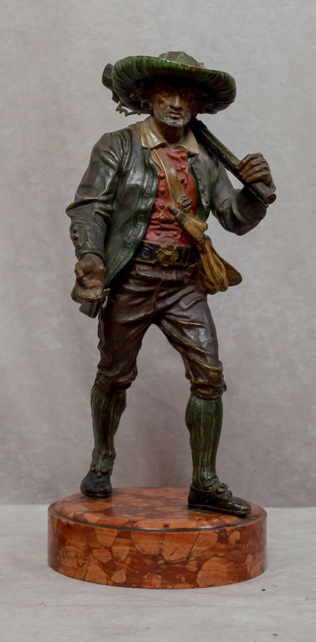 Beaux Arts Cold Painted Vienna Bronze Figure of a Hunter