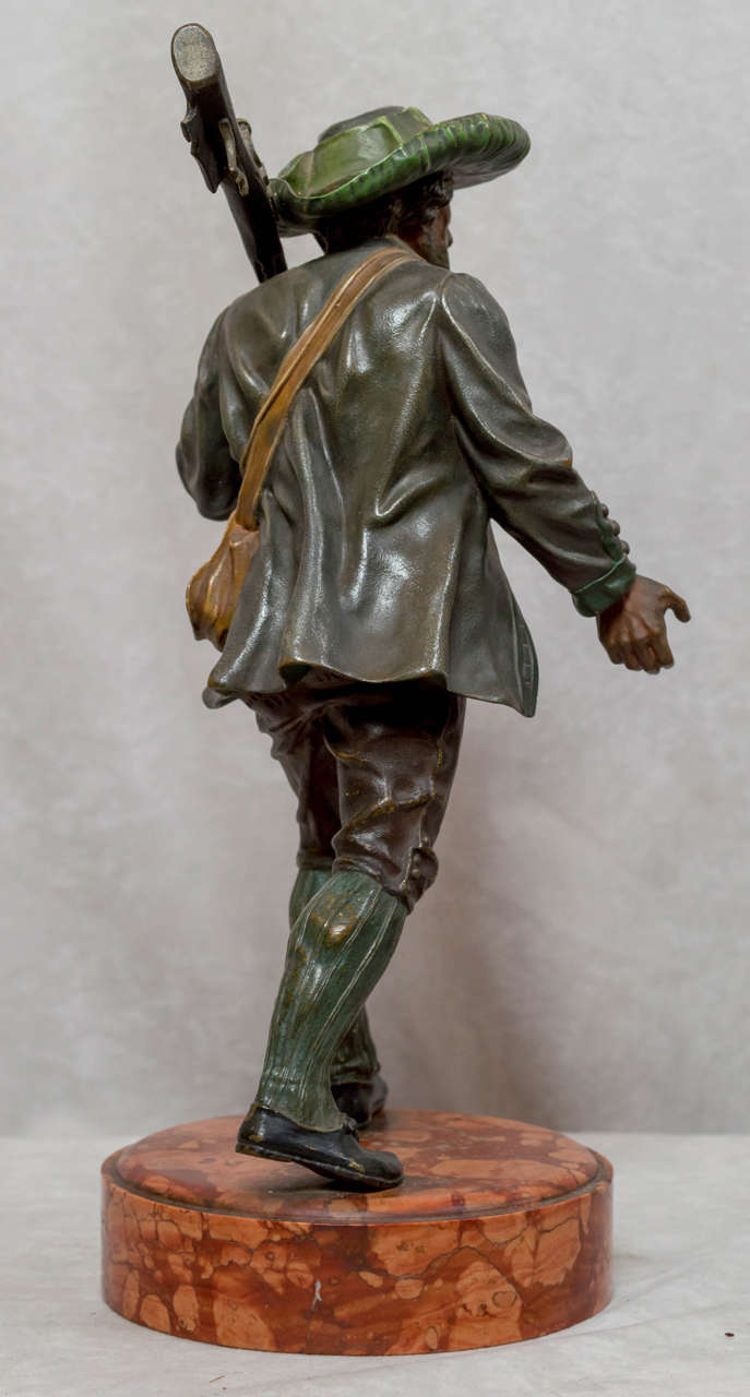 20th Century Cold Painted Vienna Bronze Figure of a Hunter