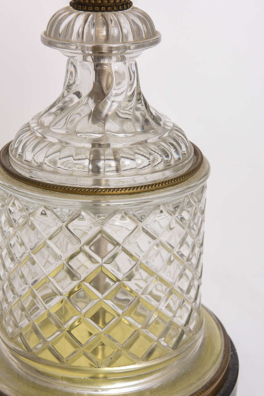 Baccarat Style Cut-Glass Urn Form Lamp by Paul Hansen 1