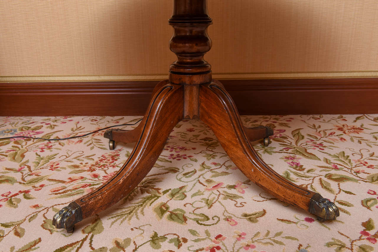 19th Century Fine Regency Leather-Top Mahogany Drum Table