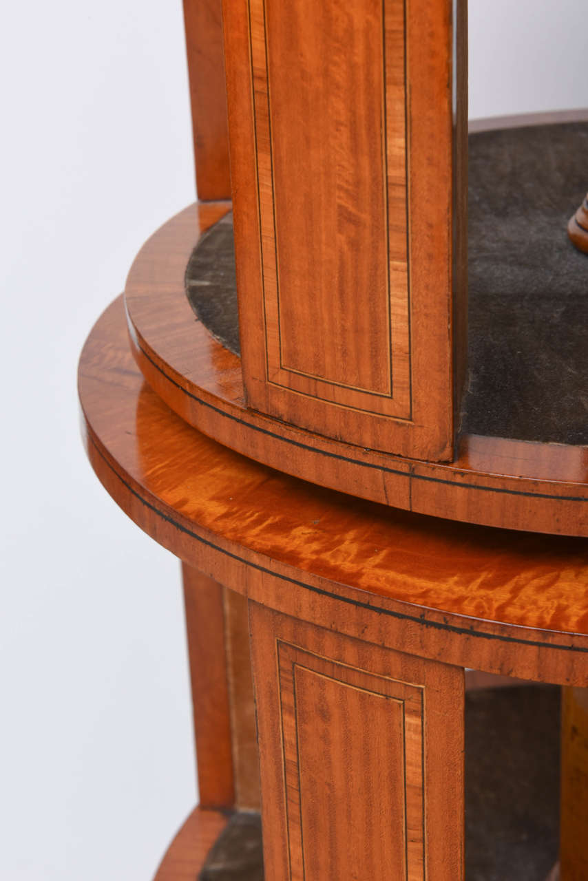 Regency Style Satinwood Revolving Circular Bookcase 1