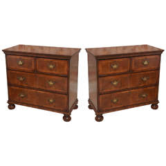 Pair of George I Style Oyster-Veneered Chest of Drawers