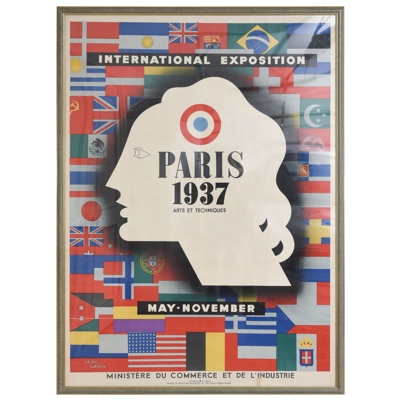 Rare and XL "International Exposition, Paris, 1937" Poster
