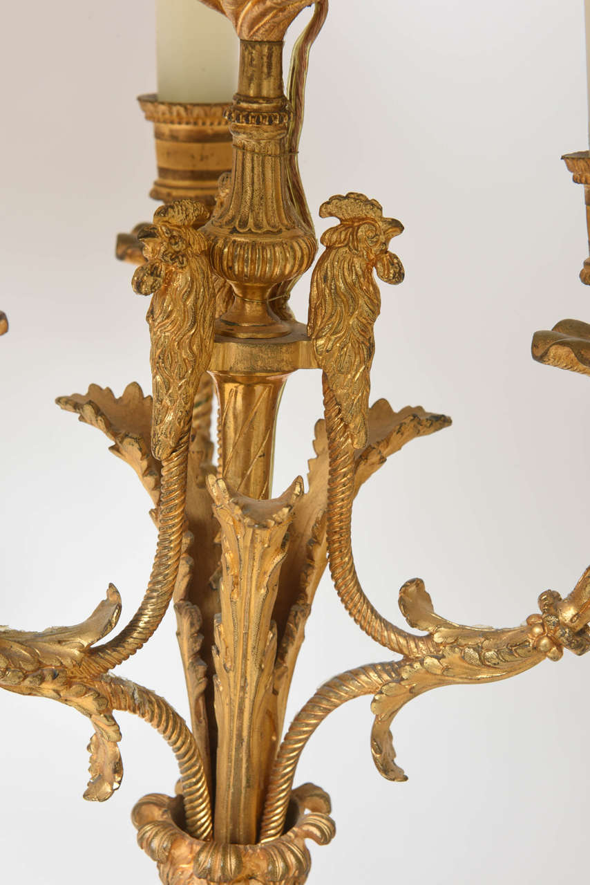 19th Century Superb Pair of French Neoclassical Ormolu Candelabra Lamps
