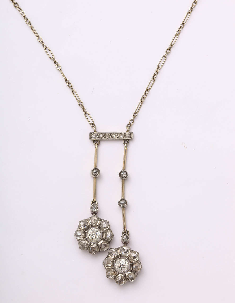 Early 20th Century French Diamond Neglige Platinum and 18-Karat For Sale