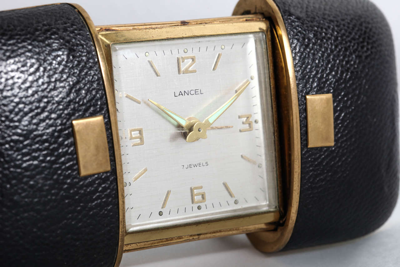 Mid-Century Modern Lancel Travel Clock