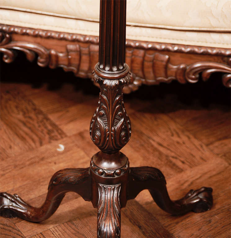 18th Century and Earlier A George III Carved Mahogany Tall Candlestand