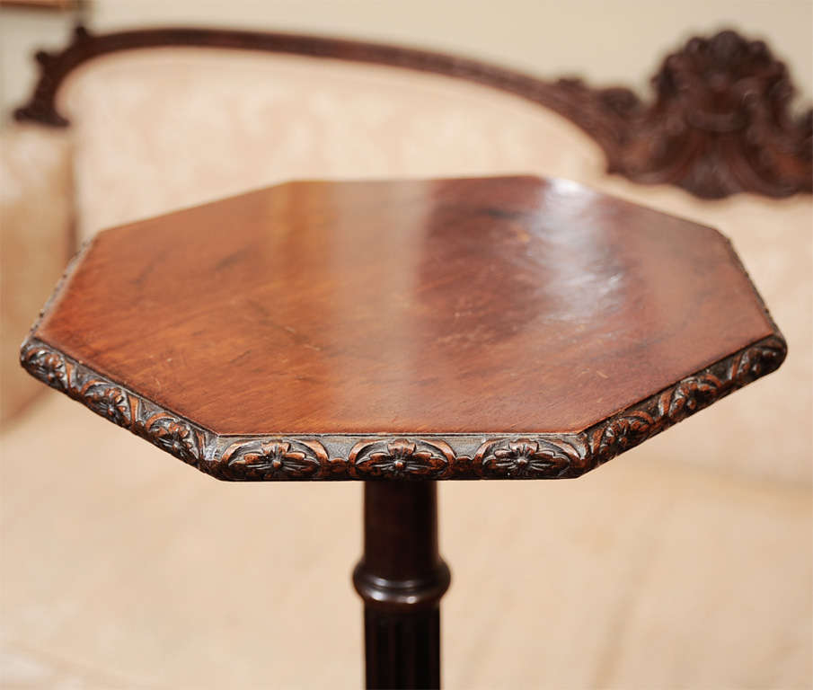 A George III Carved Mahogany Tall Candlestand 1