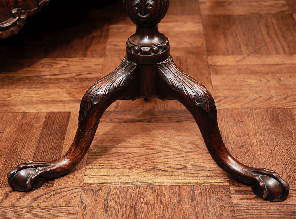 A George III Carved Mahogany Tall Candlestand 3