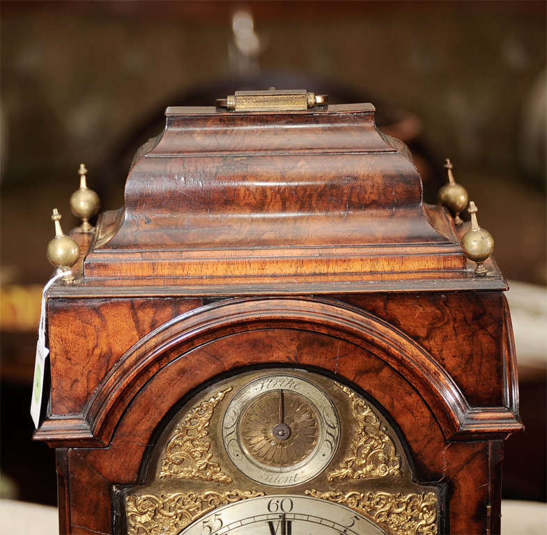 18th Century and Earlier A George II Part-Ebonized Walnut Bracket Clock For Sale