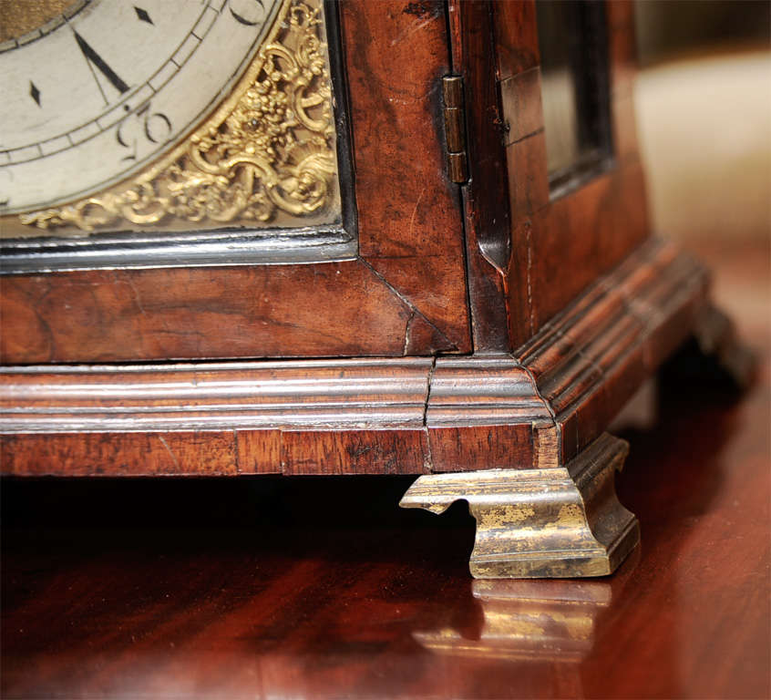 A George II Part-Ebonized Walnut Bracket Clock For Sale 1