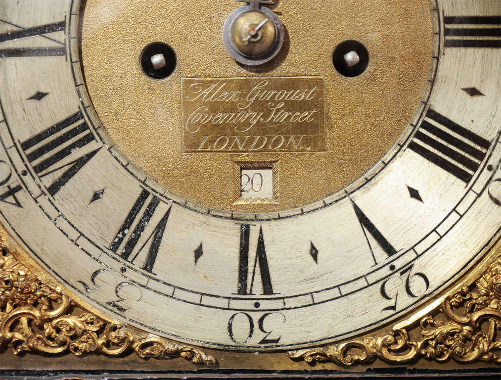 A George II Part-Ebonized Walnut Bracket Clock For Sale 2