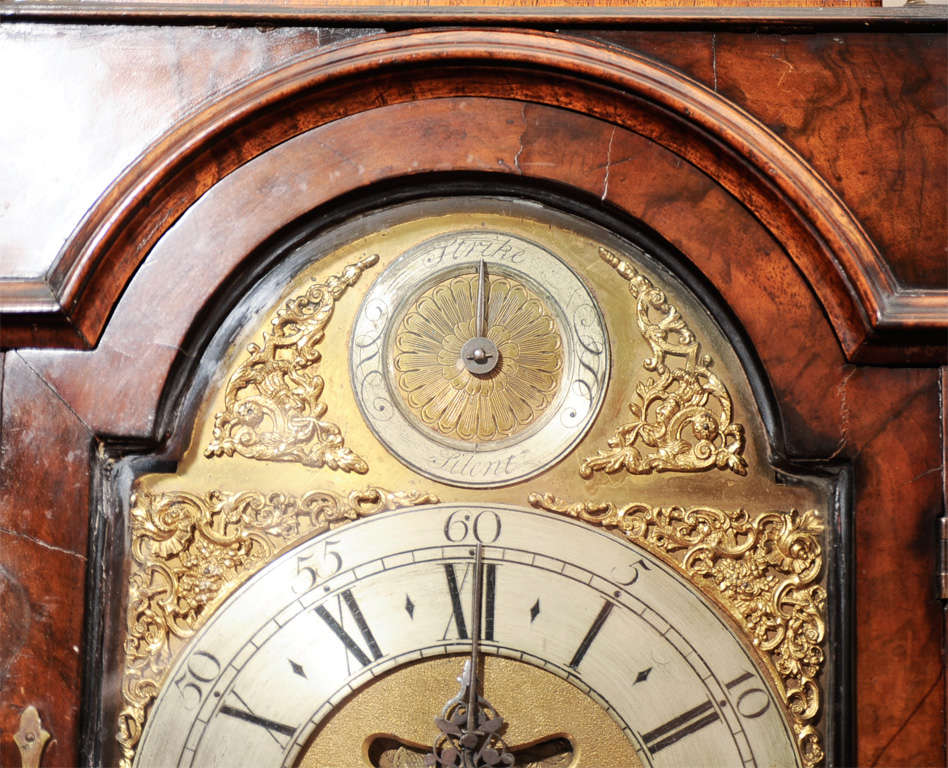 A George II Part-Ebonized Walnut Bracket Clock For Sale 3