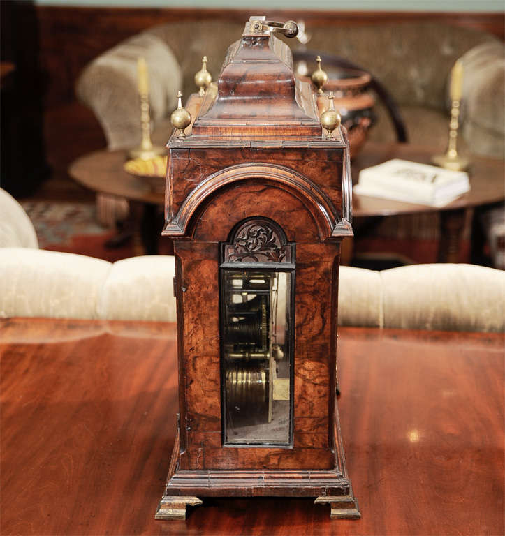 A George II Part-Ebonized Walnut Bracket Clock For Sale 4