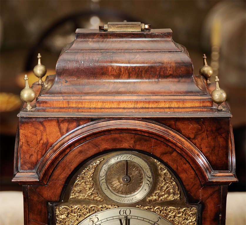 A George II Part-Ebonized Walnut Bracket Clock For Sale 6