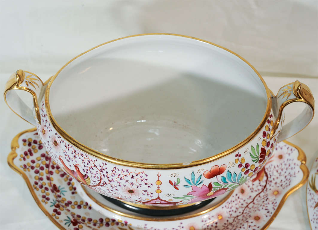 Hand-Painted A Barr Flight Barr Worcester Tureen