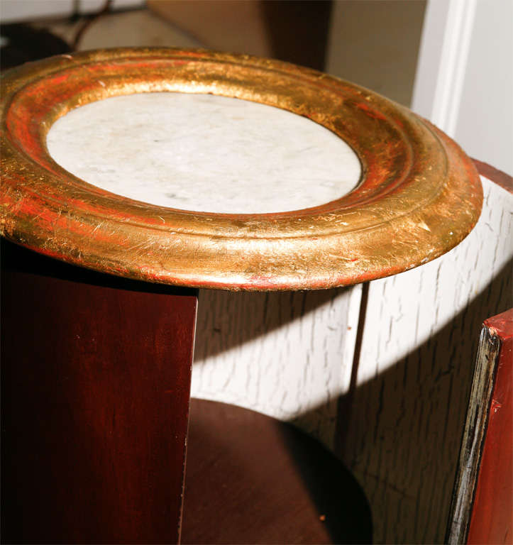 Wood Mahogany and gilt pot table For Sale