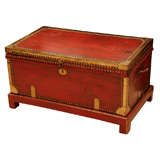 Red Leather Chest with Brass