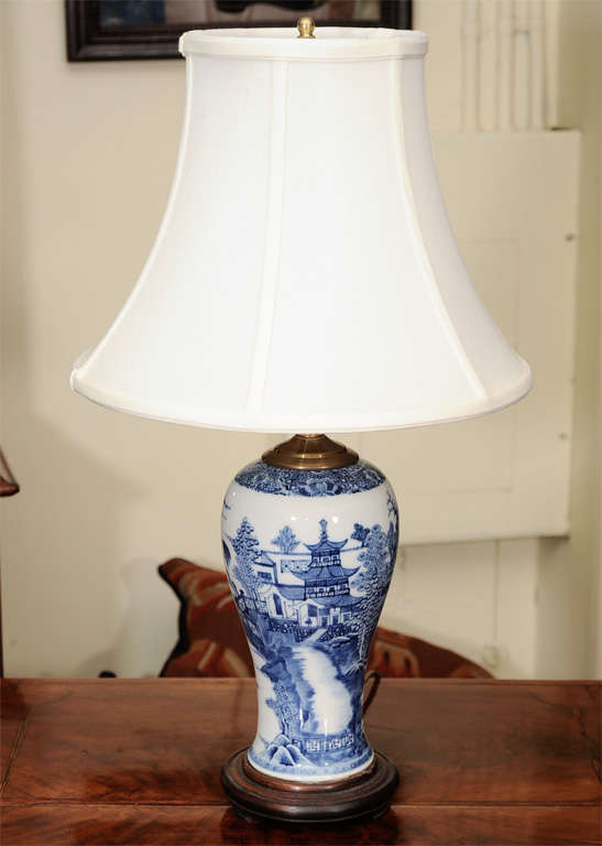 Single, Chinese Export Blue and White Lamp