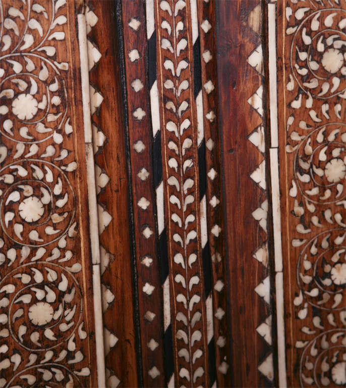 Anglo-Indian Large Teak with Bone and Ebony Inlaid Cabinet 2