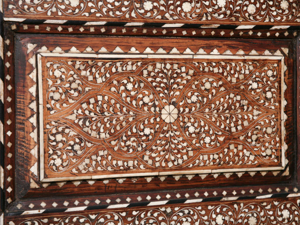 Anglo-Indian Large Teak with Bone and Ebony Inlaid Cabinet 3