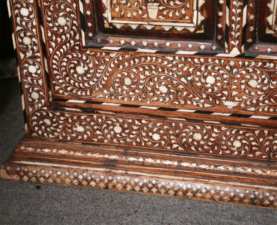 Anglo-Indian Large Teak with Bone and Ebony Inlaid Cabinet 4