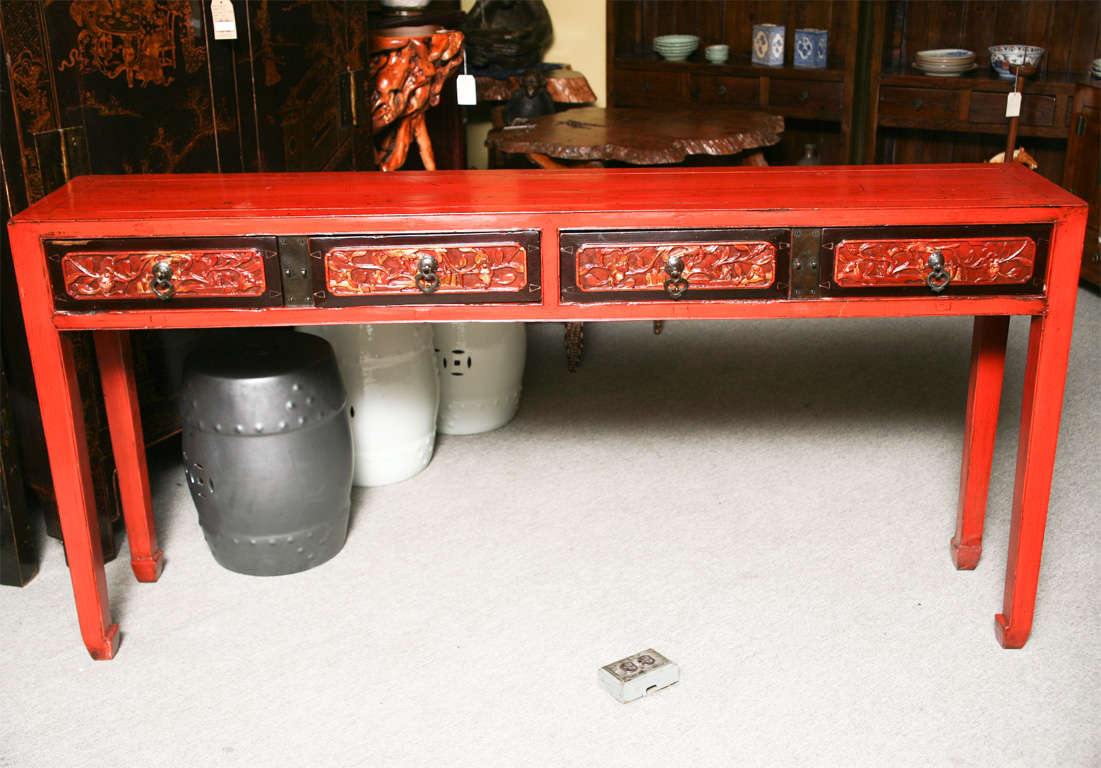 Four Drawer Lacquered Console Table